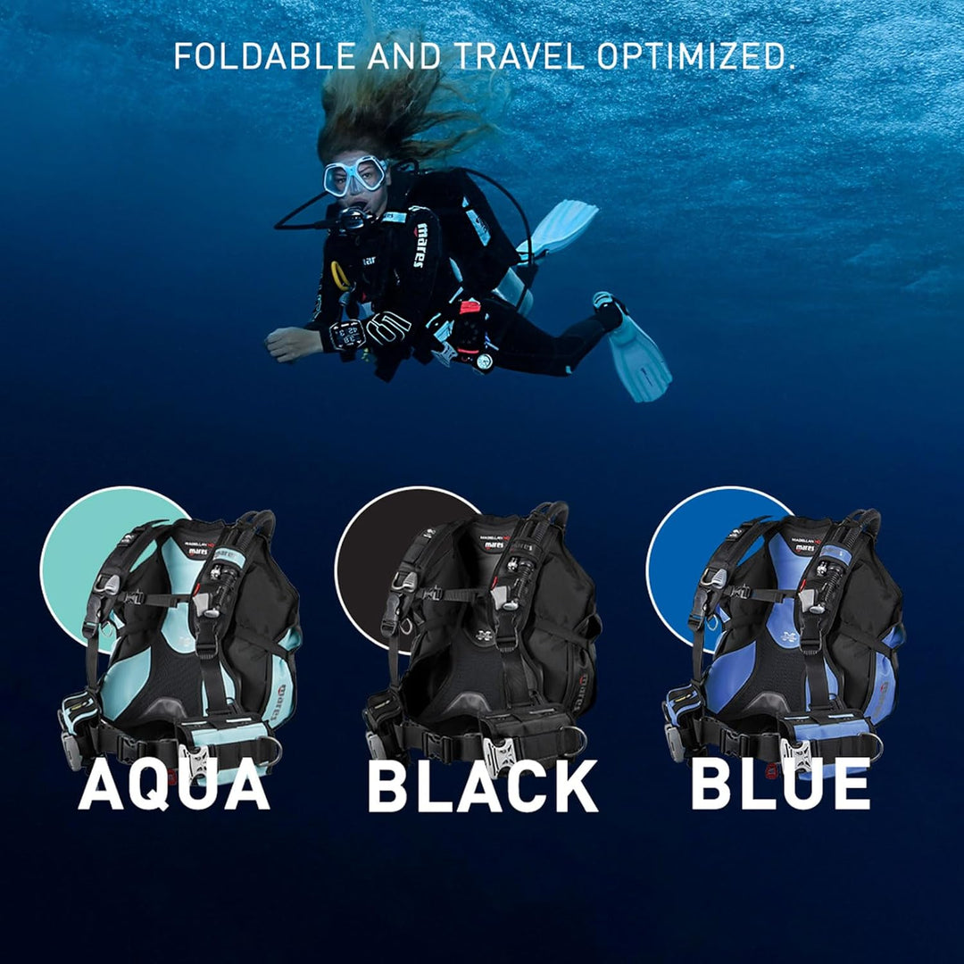 Mares BCD Magellan HD XL Schwarz/Blau, XL Schwarz/Blau
