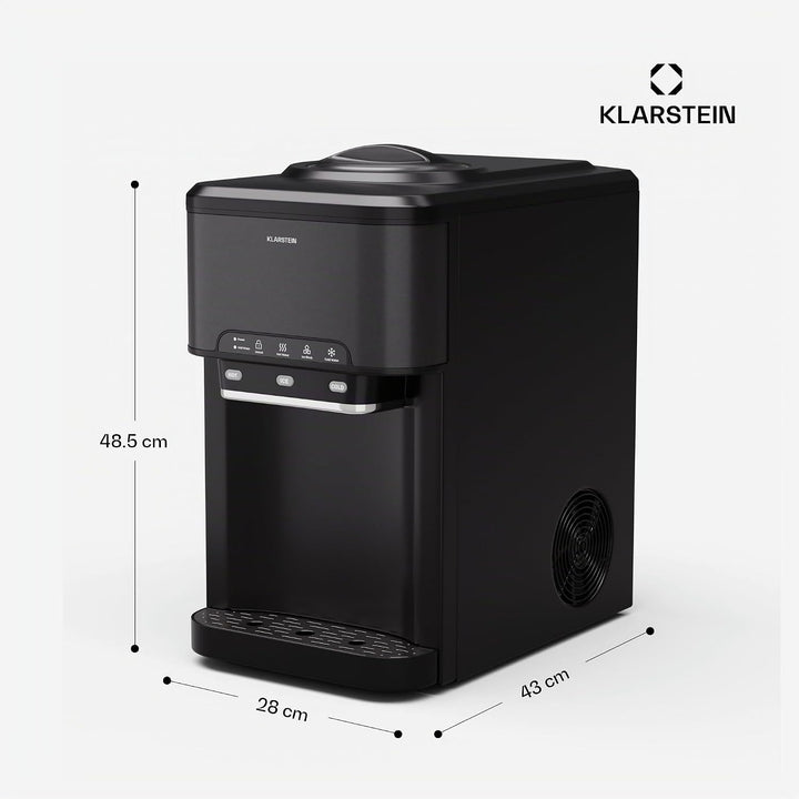 Klarstein Eiswürfelmaschine für Zuhause Camping Gastro, Schnelle Mini Eiswürfelmaschine Klein, Profi