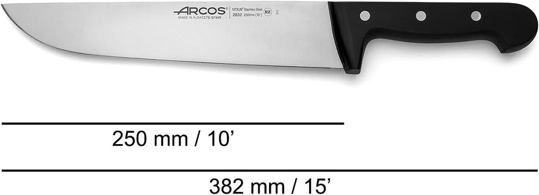 Arcos Serie Universal - Metzgermesser - Klinge Nitrum Edelstahl 250 mm - HandGriff Polyoxymethylen (