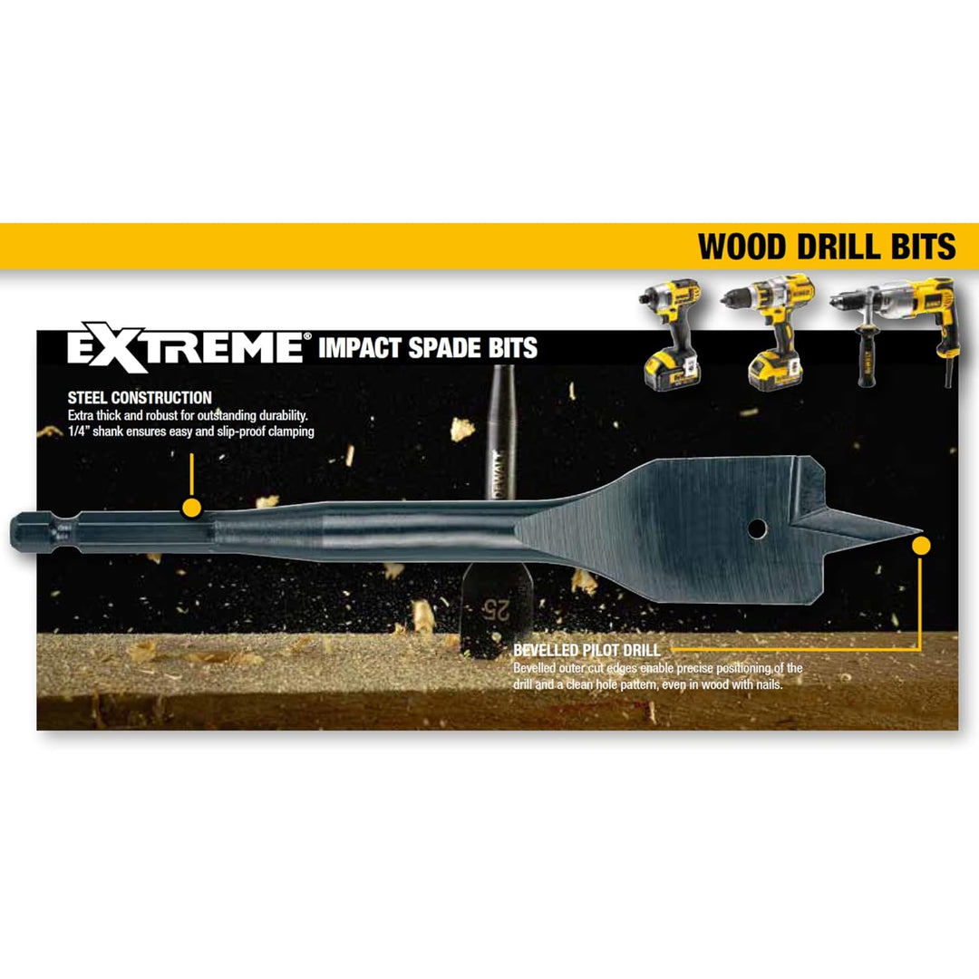 Dewalt Holz-Fräsbohrer-Set 9-tlg (12-32 mm, geschliffene Zentrierspitze, 1/4“ Schaft, für Hart-/Weic