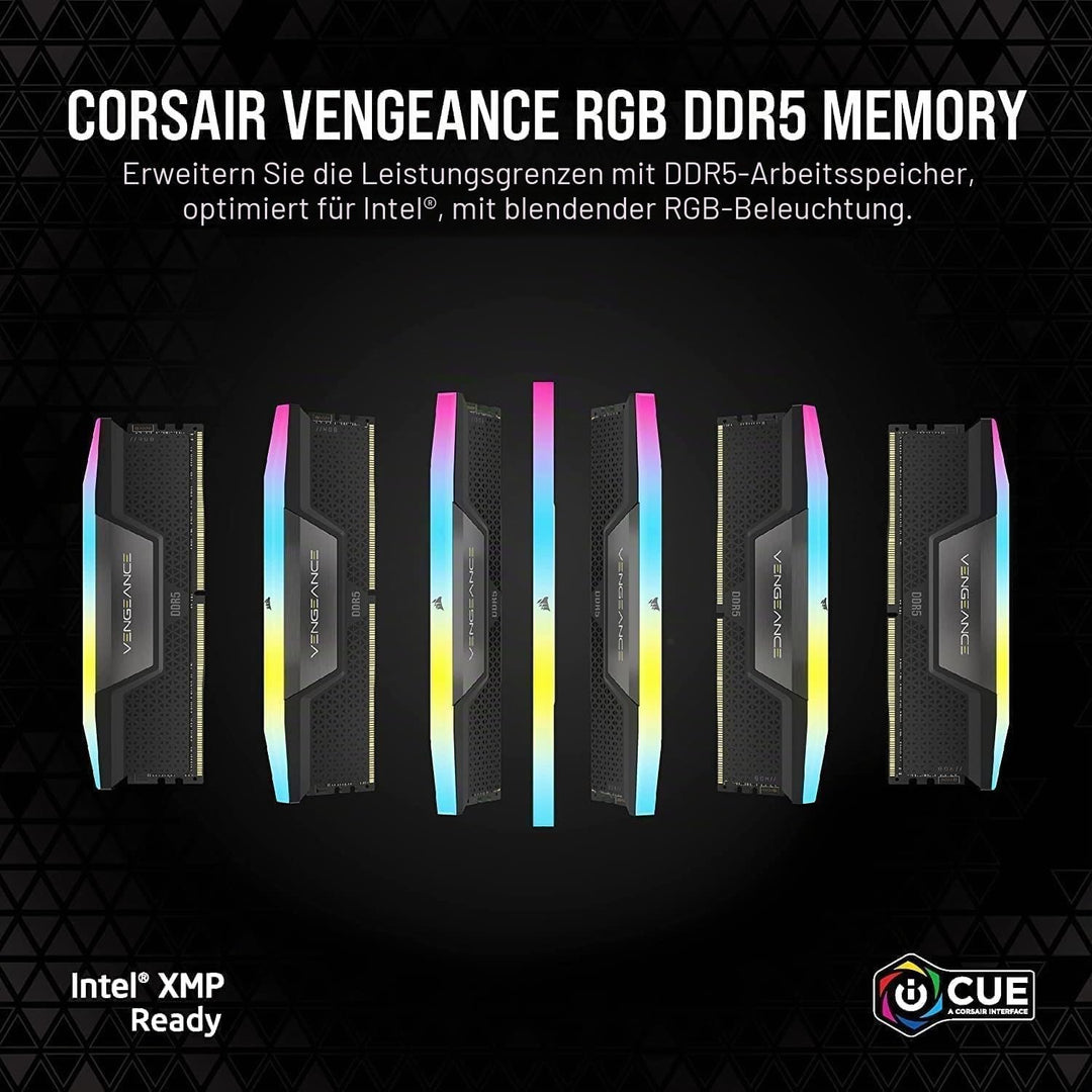 CORSAIR VENGEANCE RGB DDR5 RAM 32GB (2x16GB) 6200MHz CL36 Intel XMP 3.0 Desktop-Arbeitsspeicher – Sc