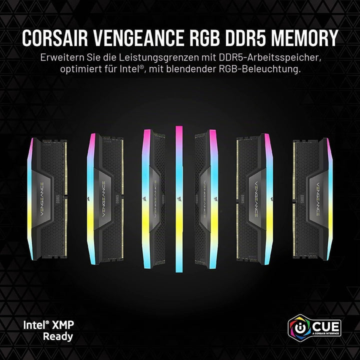 CORSAIR VENGEANCE RGB DDR5 RAM 32GB (2x16GB) 6200MHz CL36 Intel XMP 3.0 Desktop-Arbeitsspeicher – Sc
