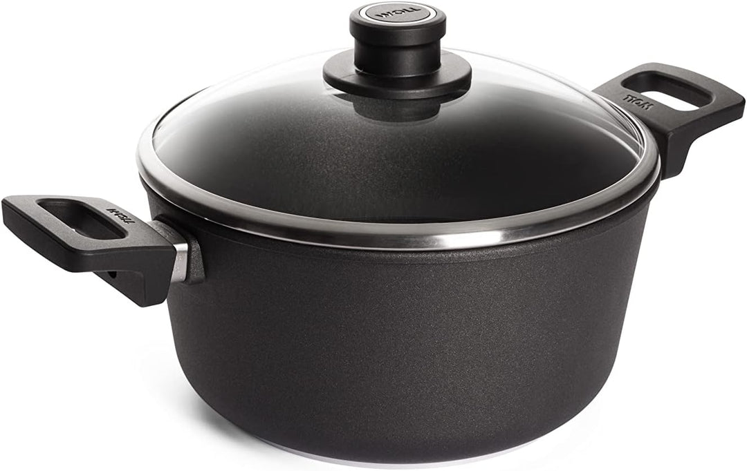 Titanium Nowo Gusstopf mit Glasdeckel in Box, Ø 24 cm, 12 cm hoch, 4,5 Liter, 2 Seitengriffe Ø 24 cm