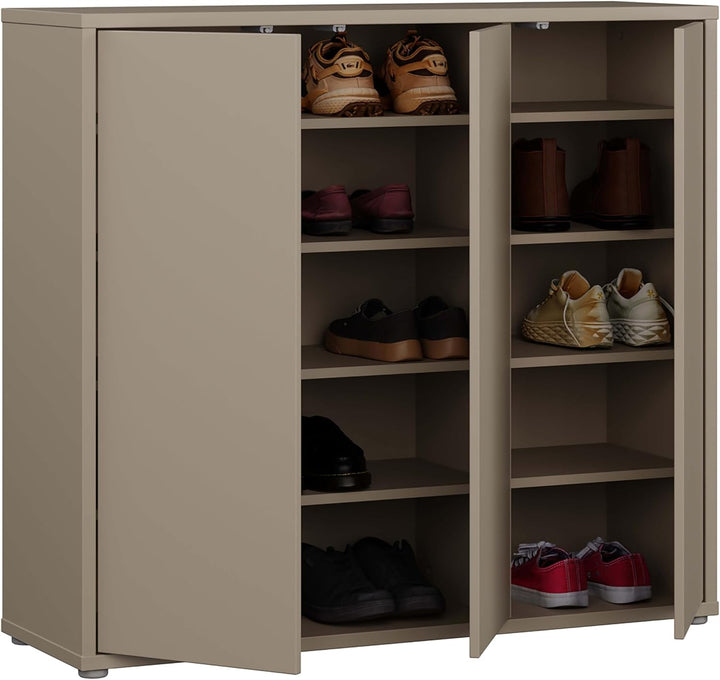 Forte ALICE SPRINGS Schuhschrank 100 110, modern-minimalistisch, 3-türig, Flurschrank, Holzwerkstoff