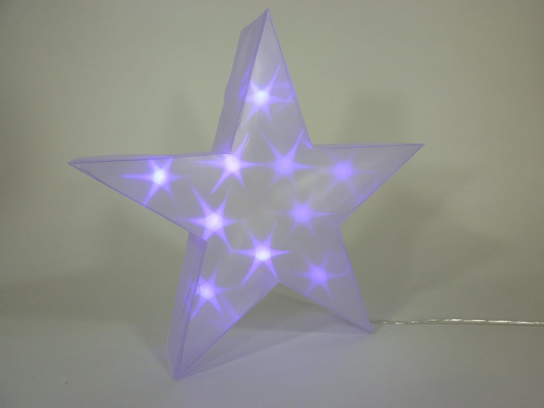 LED Deko Stern 35cm LED lila, für Innen batteriebetrieben zum Stellen oder Hängen, Dekolicht, Dekora