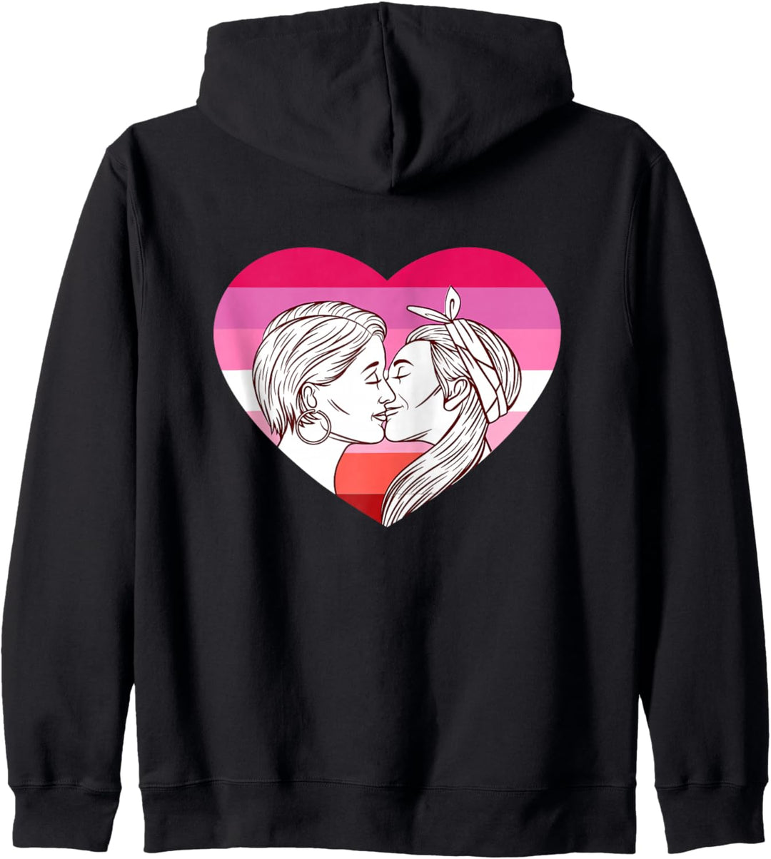 Lesbisches Liebespaar LGBT Pride Fahne Liebe Herz Outfits Kapuzenjacke