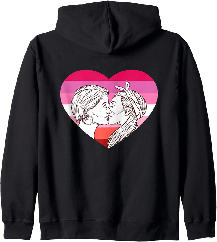 Lesbisches Liebespaar LGBT Pride Fahne Liebe Herz Outfits Kapuzenjacke