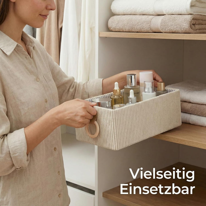 Kleine Aufbewahrungsbehälter, dekorative Aufbewahrungsbehälter mit Griff für die Arbeitsplatte, Stof