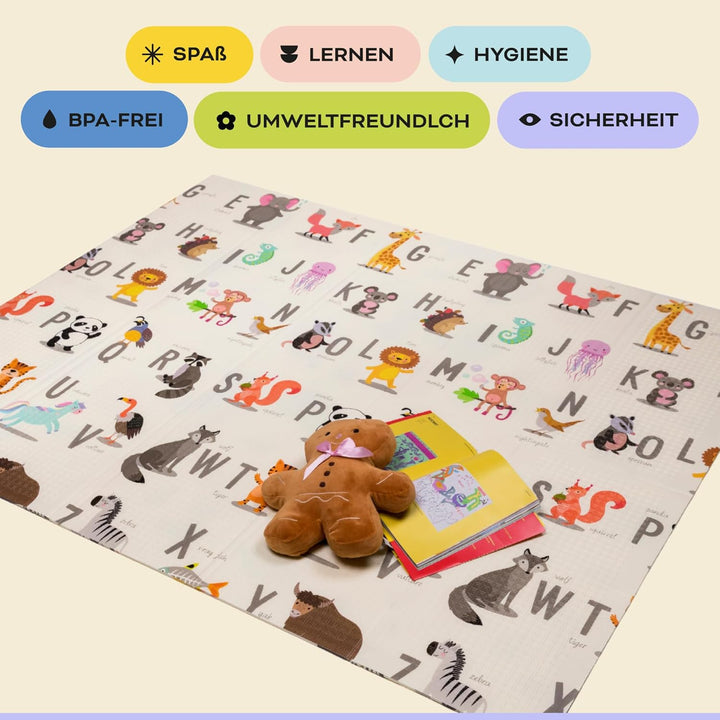 Baby-Spielmatte, faltbar, sensorisch, wasserdicht, ungiftig, wendbar. Vielseitige Matte, perfekt zum