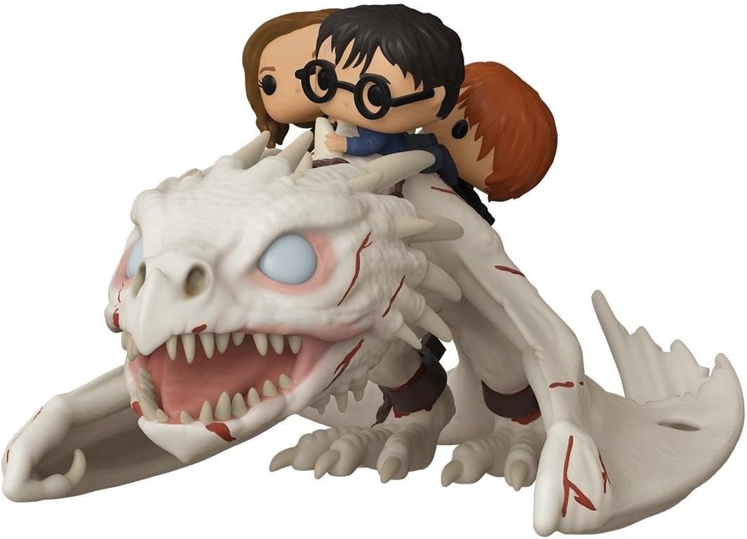 Funko 50815 POP Ride Potter-Dragon w/Harry, Ron, & Hermione Sammelbares Spielzeug, Mehrfarben