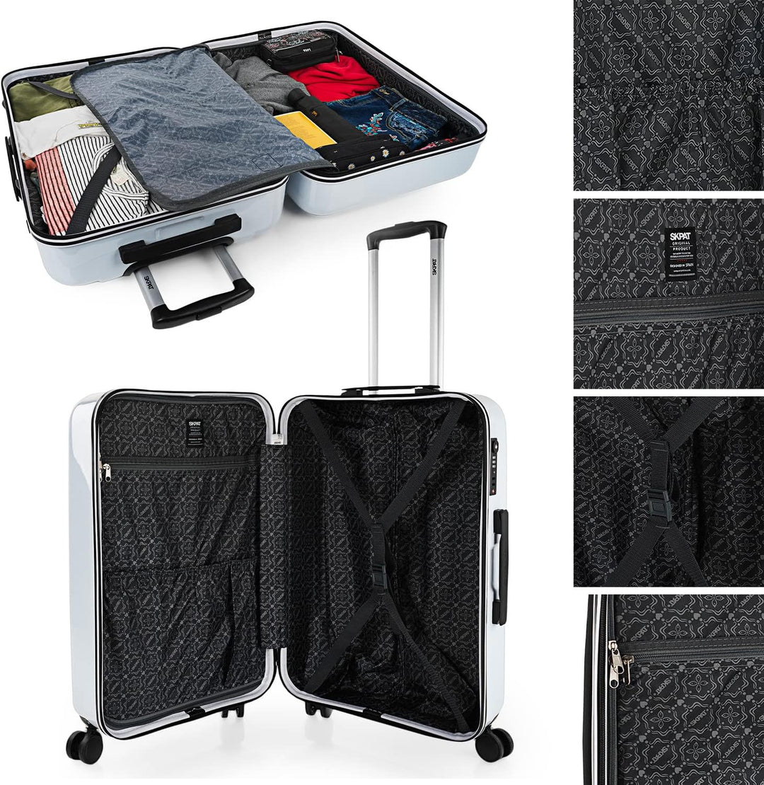 SKPAT - Leicht Koffer Set Polycarbonat Reisekoffer Set für Flugreisen - Dauerhaft Hartschalenkoffer