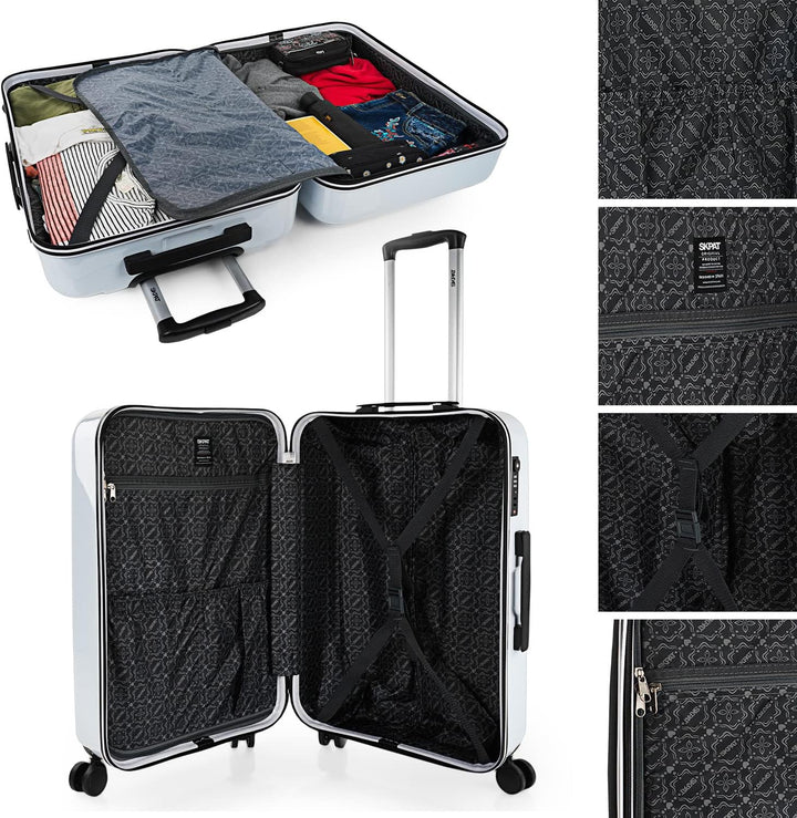SKPAT - Leicht Koffer Set Polycarbonat Reisekoffer Set für Flugreisen - Dauerhaft Hartschalenkoffer