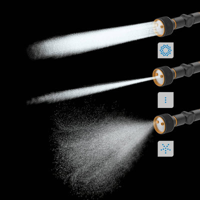 Fiskars Giessstab mit 3 Funktionen, Schwenkbarer SoftGrip-Düsenkopf, Durchflusskontrolle mit Frontre