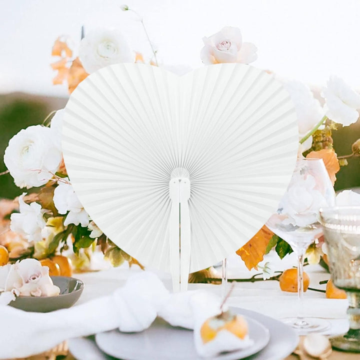 72 Stück Fächer Hochzeit Herz Handfächer Weiss Hochzeit Gäste Geschenk Hochzeitsdekoration Hochzeits