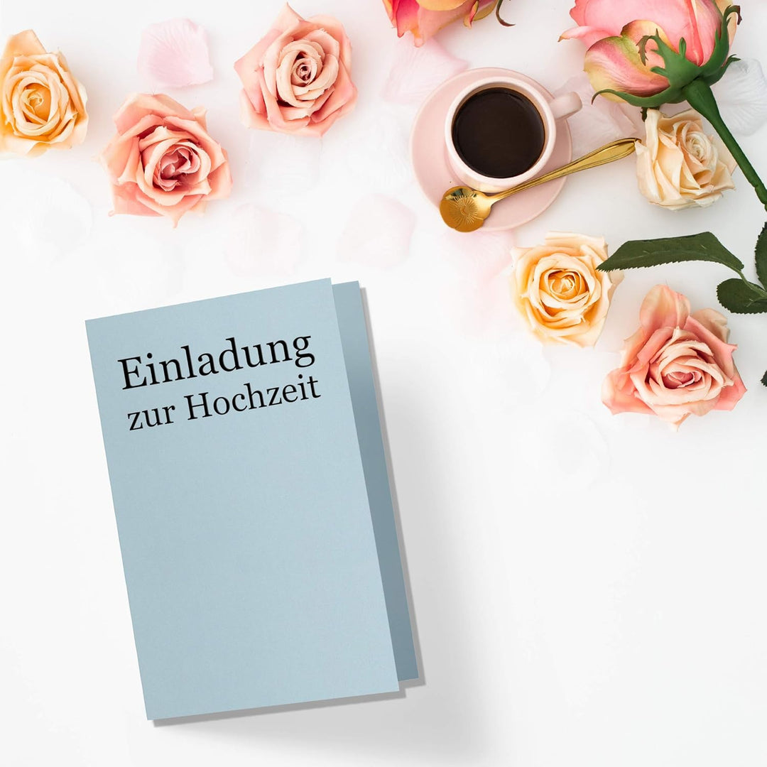 1000 Faltkarten B6 - Hell-Blau - Blanko Doppel-Karten - 12 x 17 cm - sehr formstabil - für Drucker g