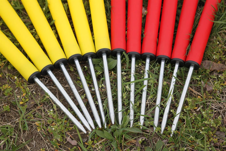 Agility-Set für Hunde - Rot/Gelb - Übungs-Hürden/Slalom-Stangen-Set - Ohne Werkzeug auf/abzubauen -