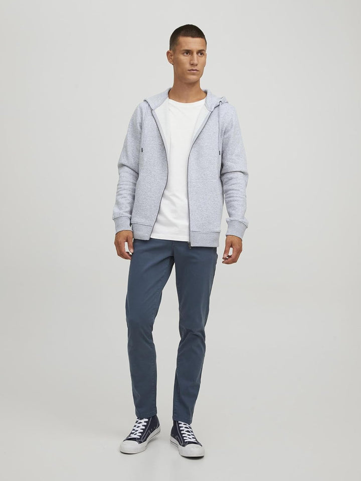 JACK &amp; JONES Male Kapuzenjacke Einfarbig Kapuzenjacke XS Light Grey Melange, XS Light Grey Melange