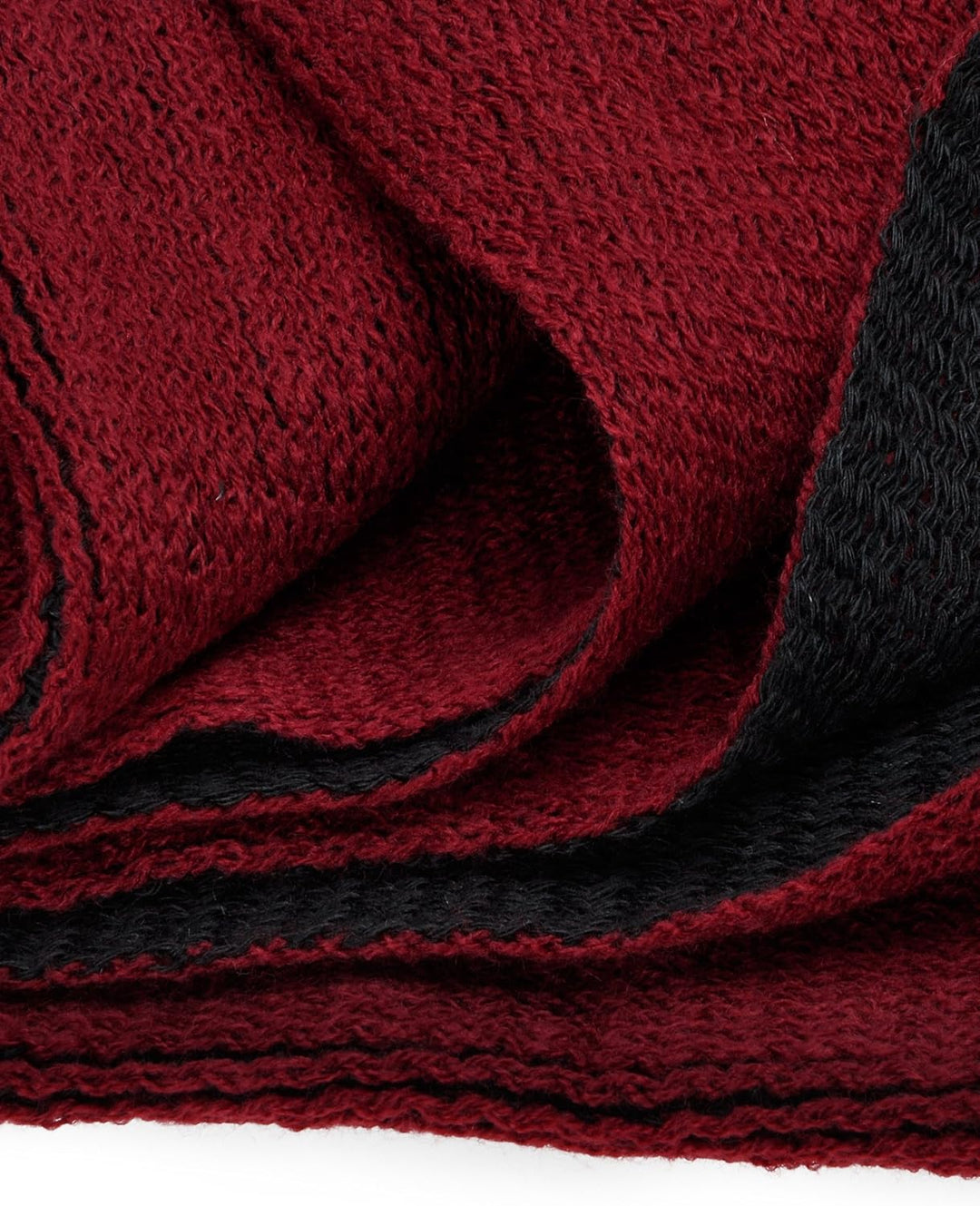 ZLYC Damen Herbst Winter Kaschmir Poncho Capes Retro Strick Cardigans mit Fransen Einheitsgrösse Rot