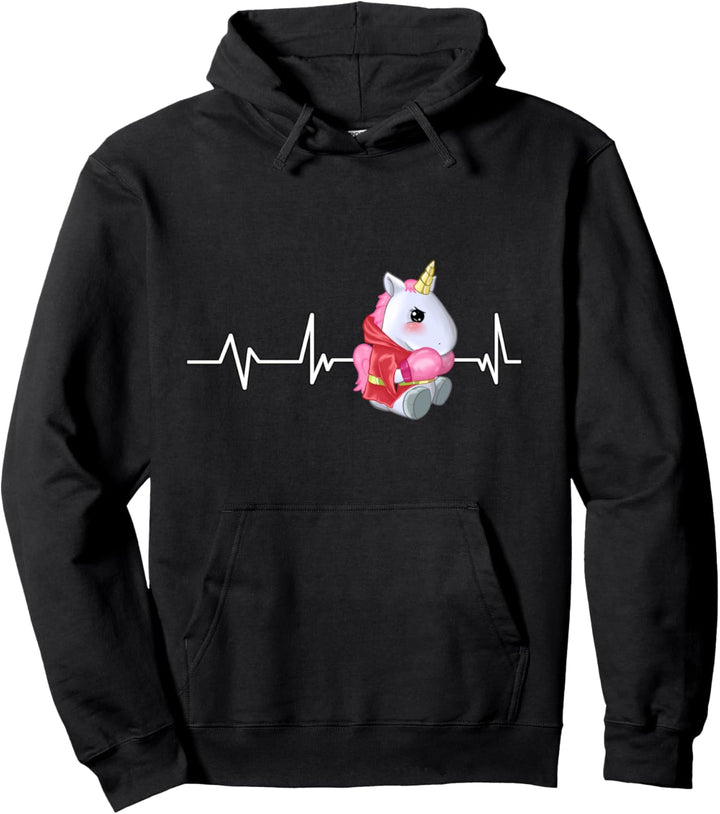 Boxen Einhorn Herzschlag Einhorn Boxerin Geschenk Einhorn Pullover Hoodie