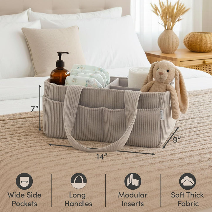 PUTSKA Baby Diaper Caddy Organizer for Changing Table – Stylish Nursery Storage Basket, Newborn Esse