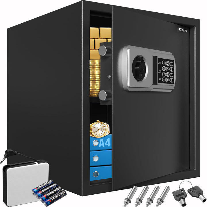 DEUBA® XXL elektr. Tresor 35x40x40cm 4mm Türstärke Doppelstahlbolzen Innenbeleuchtung inkl. Montagem