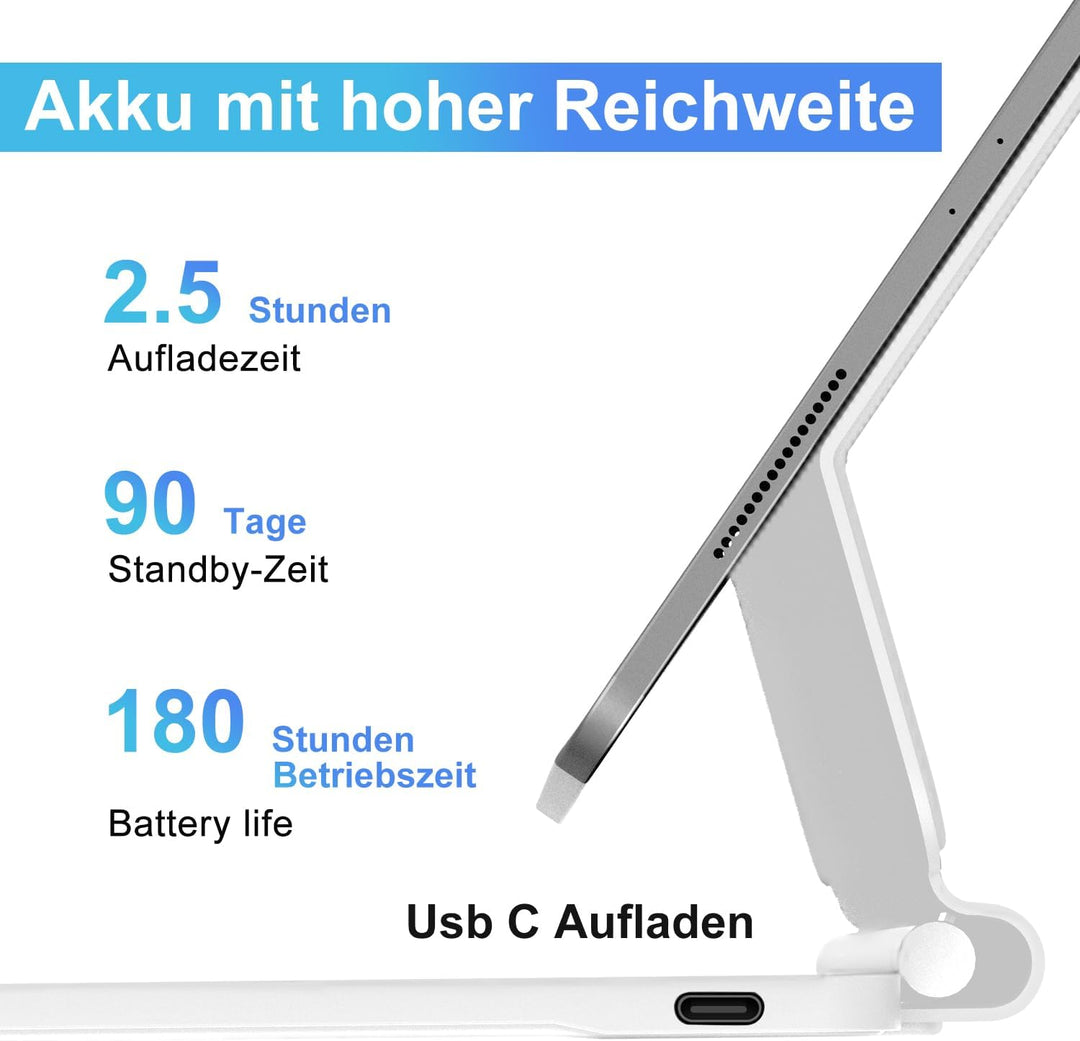 SENGBIRCH Magic Tastatur für iPad A16 11. 2025/10. 10.9" 2022 - Deutsches QWERTZ Hintergrundbeleucht
