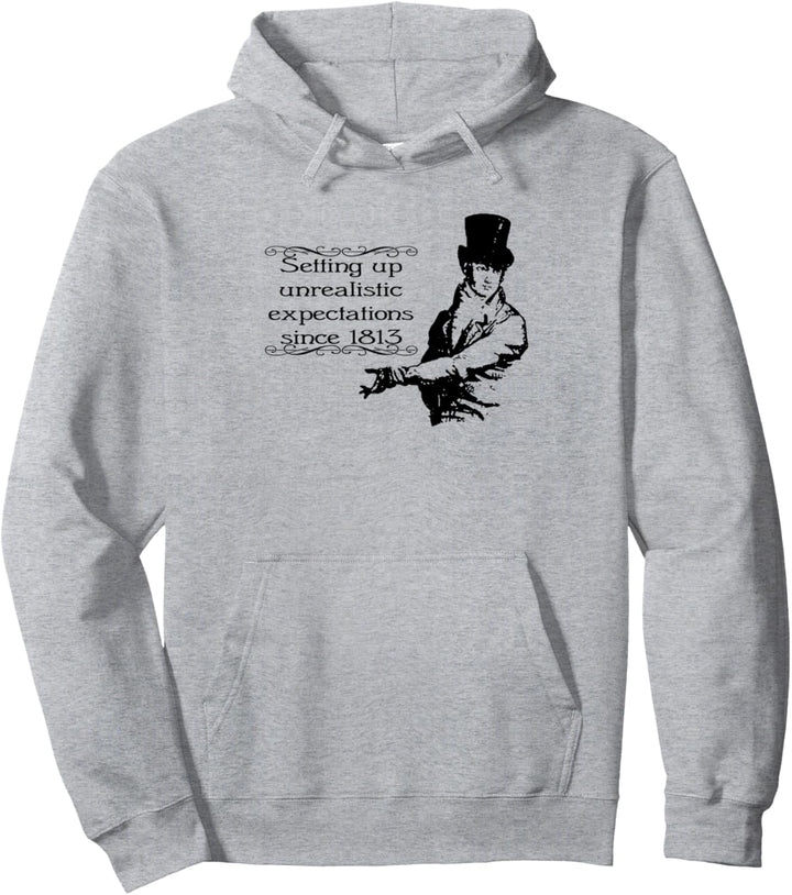 Funny Jane Austen Mr. Darcy Expectations Literary Book Club Pullover Hoodie