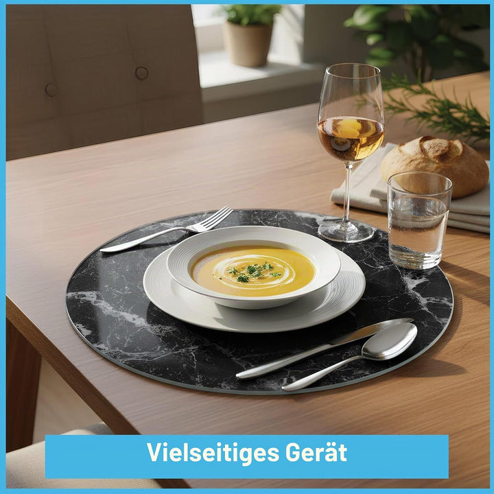 Harbour Housewares Glas Schneidebrett 30 x 20 cm Schwarz Hitzebeständig | Robustes Glas Schneidebret