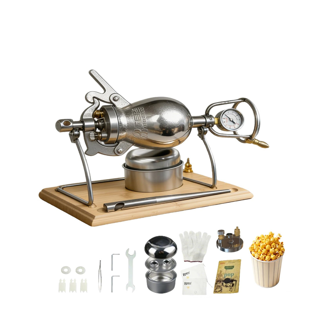 Chinesische Popcornmaschine, Retro Hand Chinesische Popcorn Maker, Edelstahl Popcorn Maschine, Klein
