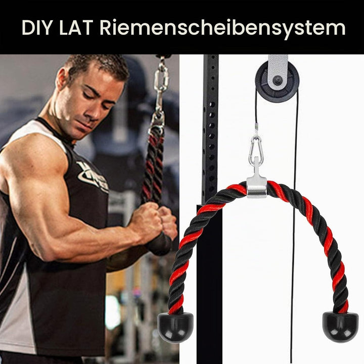 LAPONO Nylon Trizepsseil, Kraftstation Trizeps Seil Pull Down Gedrehtes Seil Trizepstau zum Herunter