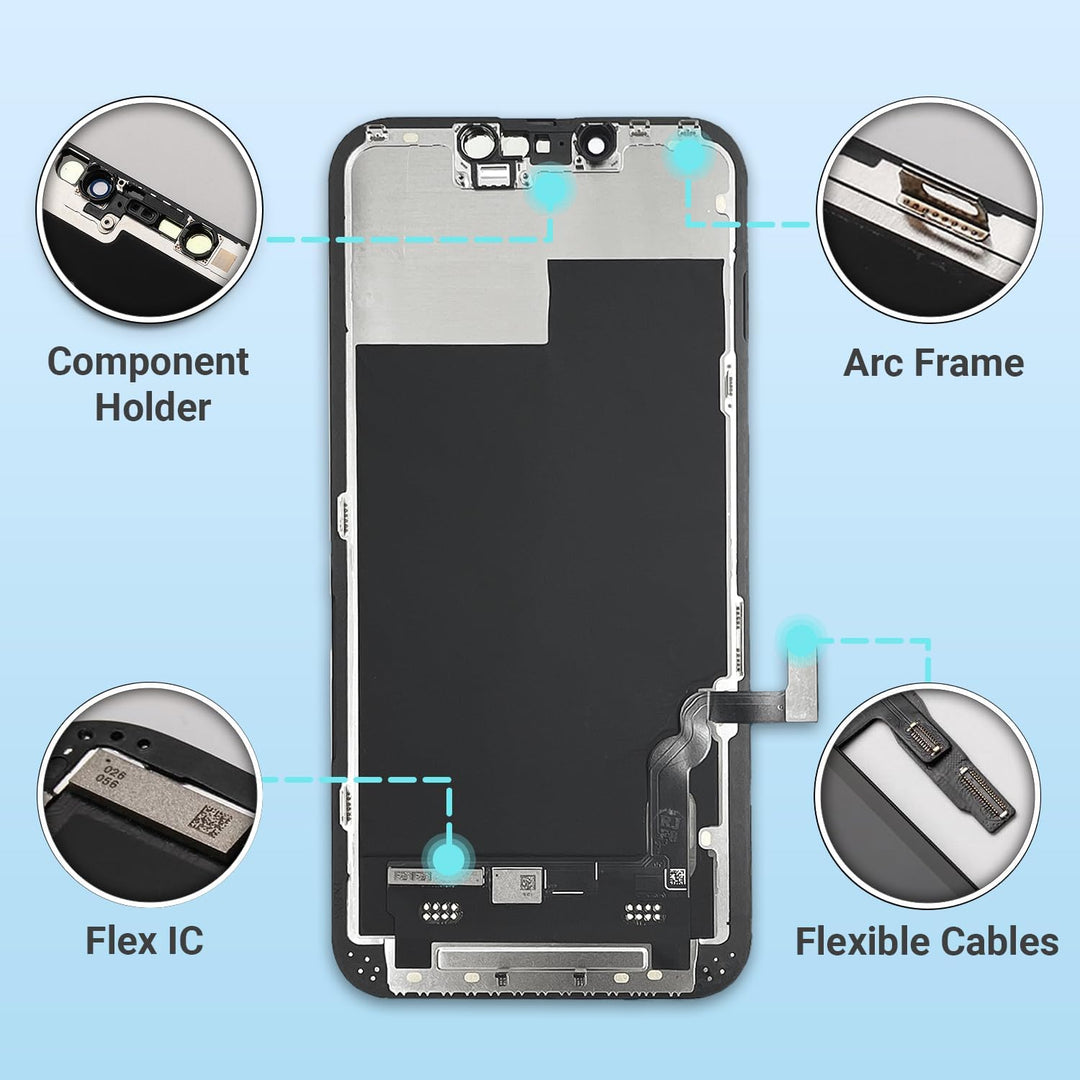 Display für iPhone 13 Mini 5,4" LCD FHD Ersatz Bildschirm Touch Digitizer | COF, Full HD, präzise To
