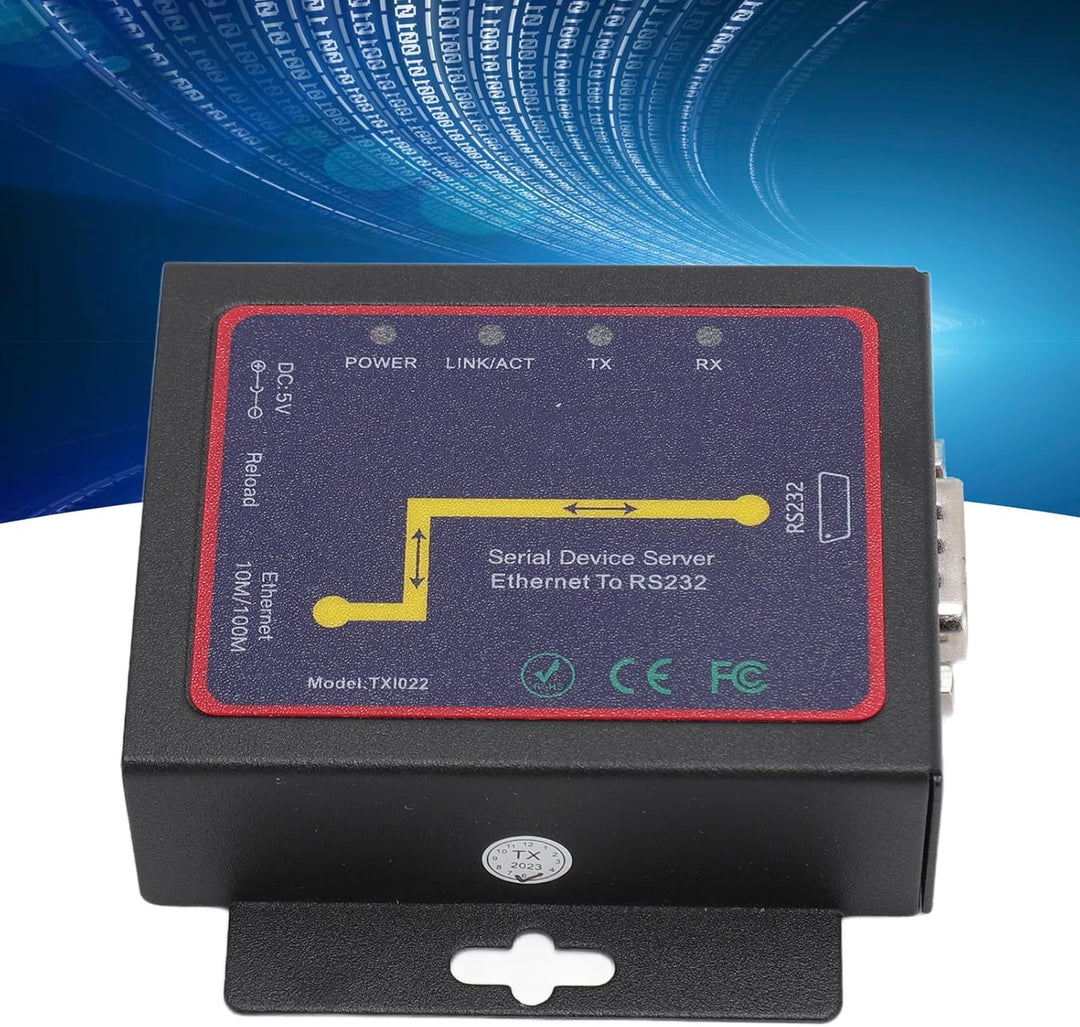 Asixxsix TXI022 RJ45 zu RS232 Serial Device Server, Iron RS232 zu IP Konverter Ethernet Bidirektiona