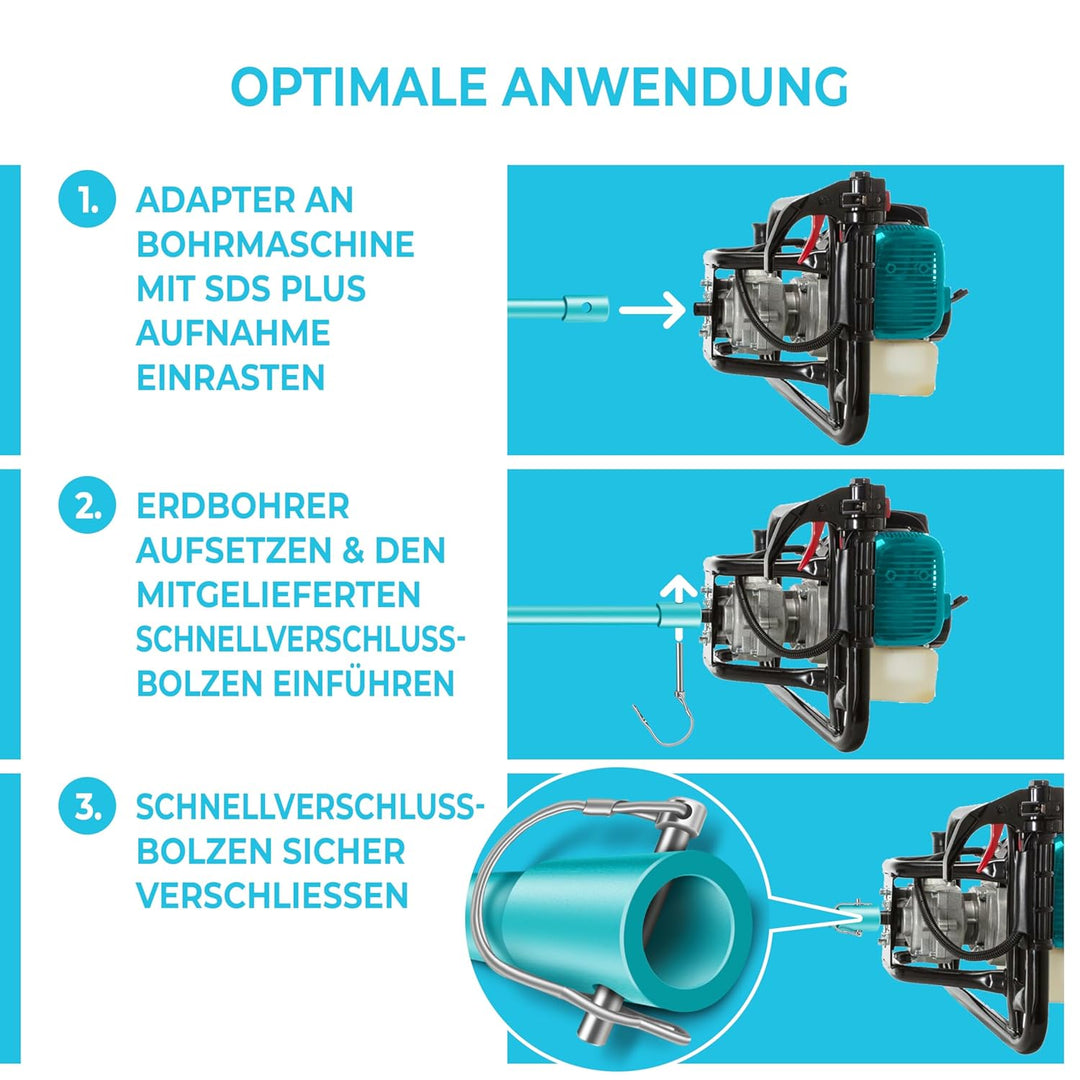 BRUNNENTAL ® Erdbohrer 80mm - Ideal Für Aushubarbeiten - Pfahlbohrer Brunnenbohrer - Robuste Bohrspi