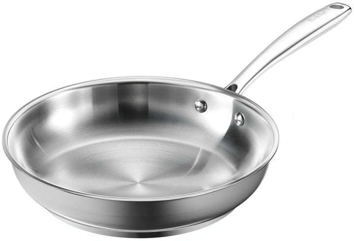 Redchef Bratpfanne 24 cm Induktion edelstahlpfanne unbeschichtet Schüttrand Bratpfanne für alle Herd