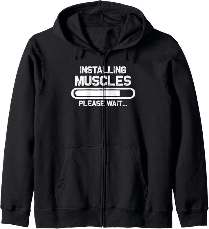 Installing Muscles Please Wait - Funny Gym Workout Kapuzenjacke