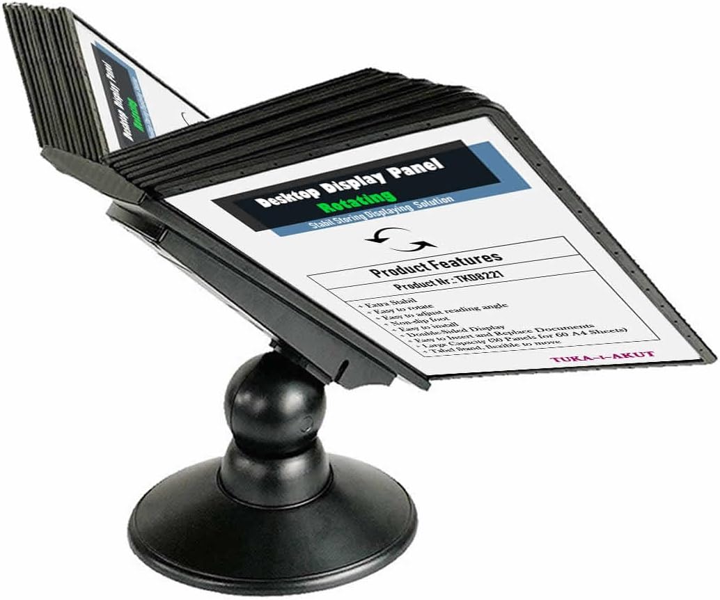 TUKA-i-AKUT 30 Sichttafeln Tisch-Sichttafel Aufsteller 360° Drehbar + Neigungswinkel Verstellbar, DI
