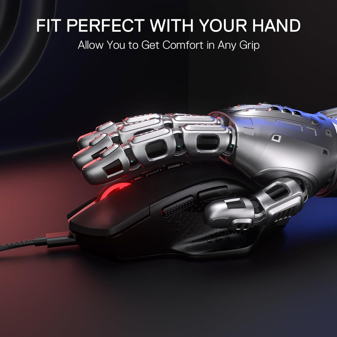 Redragon M695 Kabelgebundene Gaming-Maus, 24.000 Max DPI Optische Gaming-Maus 7 programmierbaren Tas