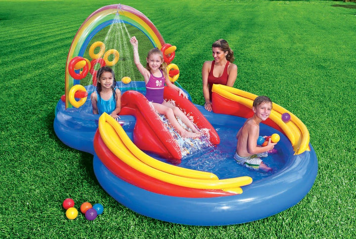 INTEX Inflatable Kids Rainbow Ring Water Play Center 57453EP by Intex