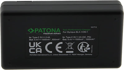 PATONA 2X V1 Protect Akku BLX-1 (2250mAh) inkl. NTC-Sensor und V1 Gehäuse - mit PD Performance USB L