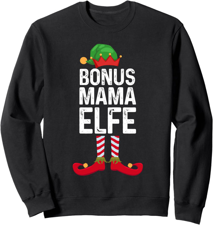 Bonus Mama Elfe Weihnachten Weihnachtsmann Sweatshirt