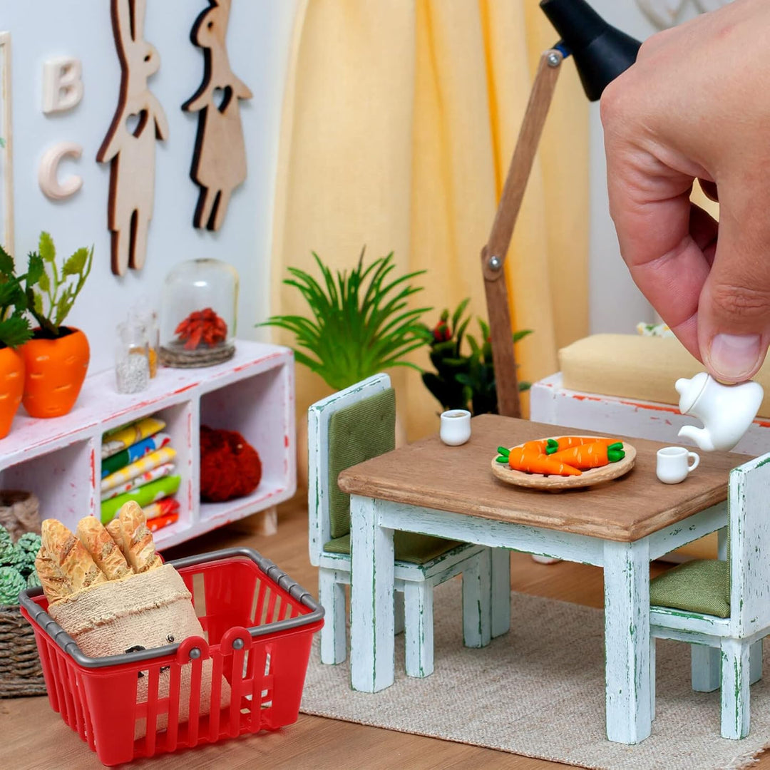 Toyvian Mini Einkaufskorb Set, 10Stück Supermarktwagen Winzige Einkaufskörbe Kunststoff Supermarktkö