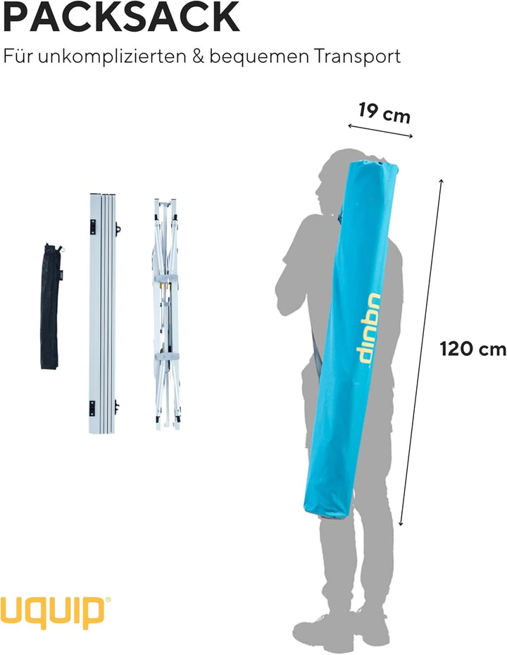 Uquip Alu Campingtisch Variety L Klapptisch Wetterfest Leicht Höhenverstellbar Silber Single, Silber