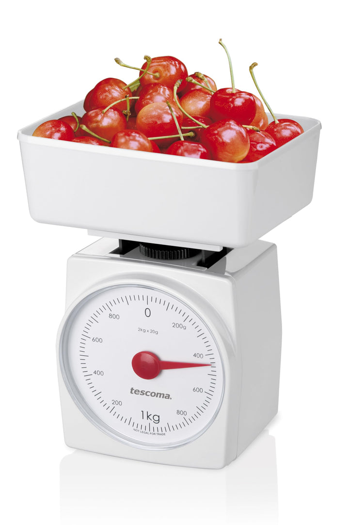 Tescoma ACCURA Küchenwaage, analoge Haushaltswaage bis 2kg mit 20g-Teilung, grosse Skala, kompakt un
