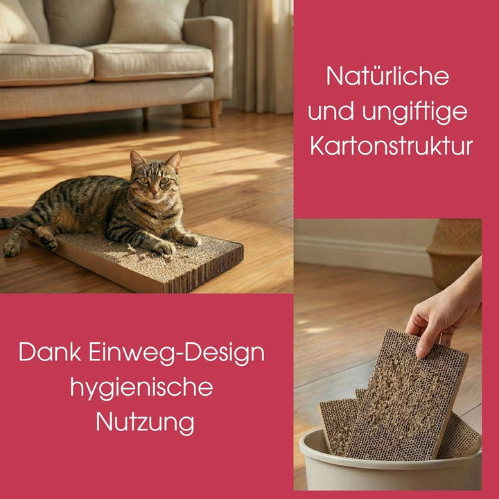 DecoHomeTextil Kratzbrett für Katzen Krallen Kiste mit je 5 Brettern 4X 5er-Set Kratzpappe beidseiti