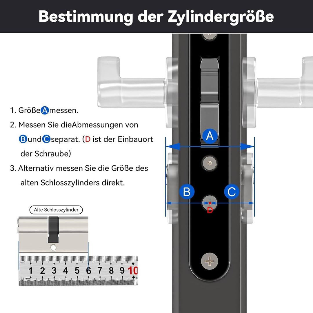 MANICAF 4 Stück Schliesszylinder, Profilzylinder 30/30, Zylinderschloss, Profil-Doppelzylinder mit 1