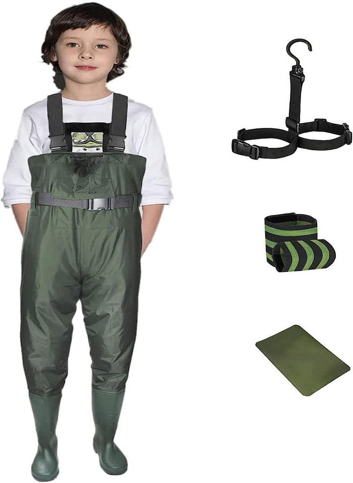 Croch Wathose für Kinder wasserdicht mit Gummi Stiefel ideale Angelhose und Watthose Kinderwathose 2