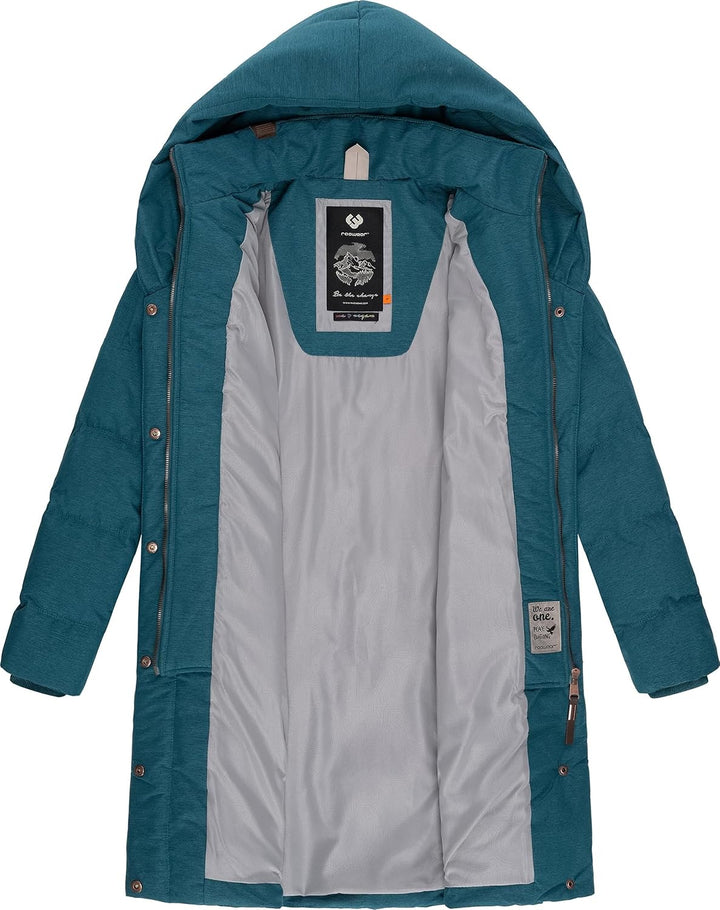 Ragwear Damen Warmer Wintermantel Steppmantel wasserdicht mit Kapuze Natalka Melange XS-6XL M Deep O