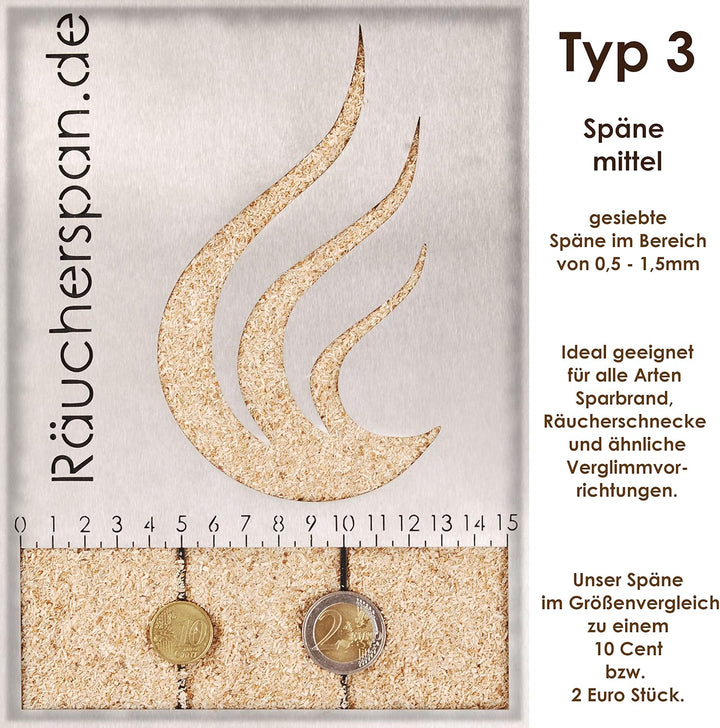 Räucherspäne Räuchermehl Erle 4kg Typ 3 mittelfein Spangrösse 0,3-1mm auch für Sparbrand, Räuchersch