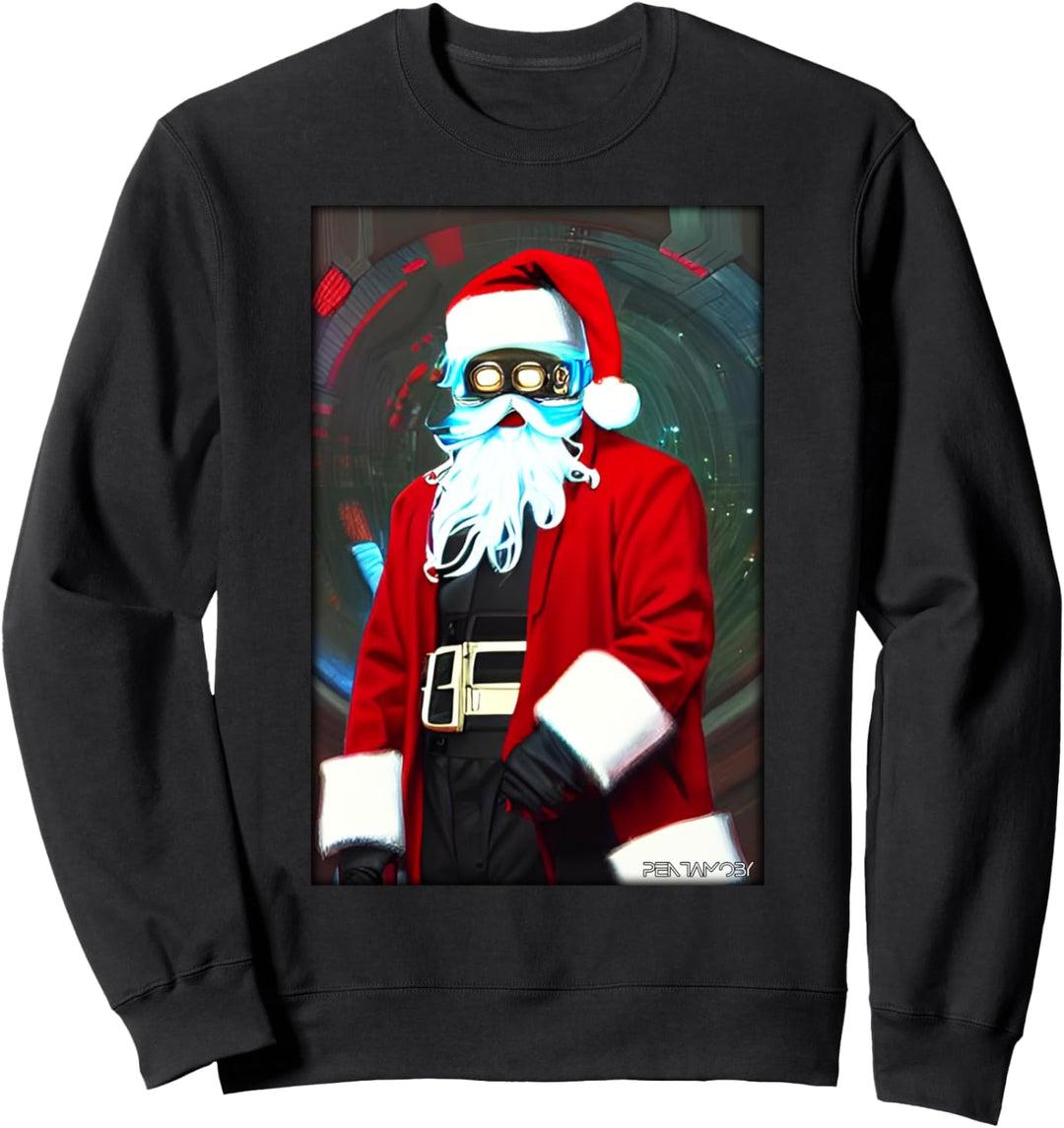 Weihnachtsmann Cyber Punk Weihnachten Zukunft Sci-Fi Technologie Sweatshirt