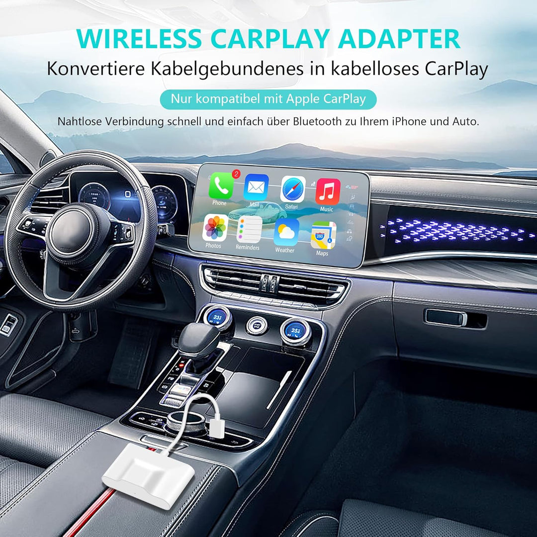 Carplay Wireless Adapter für iPhone, Apple Wireless Carplay Adapter Dongle Konvertieren Verkabeltem